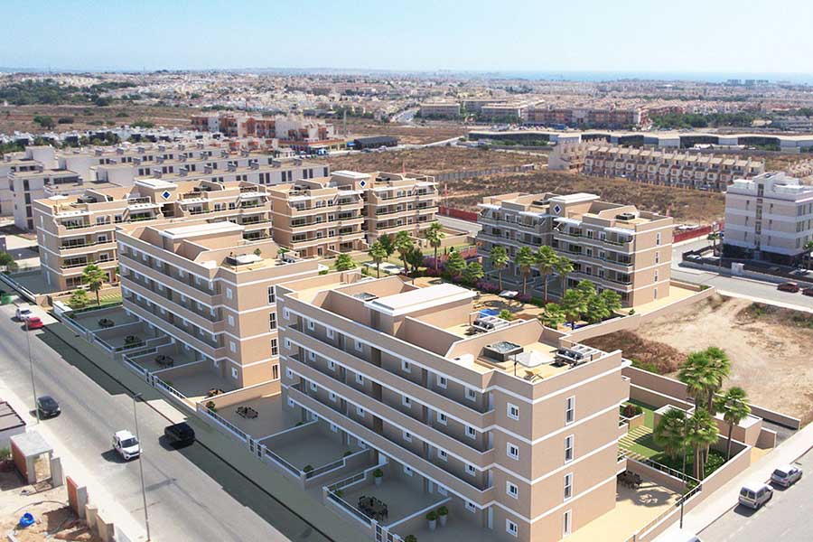Vista Azul - store leiligheter med ved Los Dolses i Villamartin. Spaniaboligen